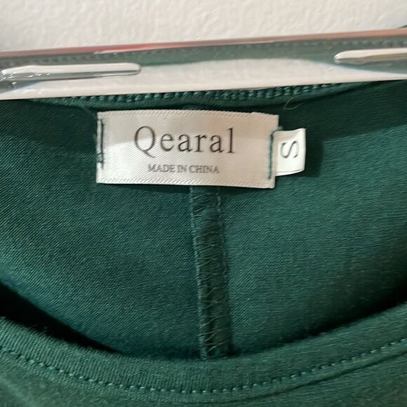 QEAREL Green midi dress cap sleeve shirtdress Small - Picture 3 of 6